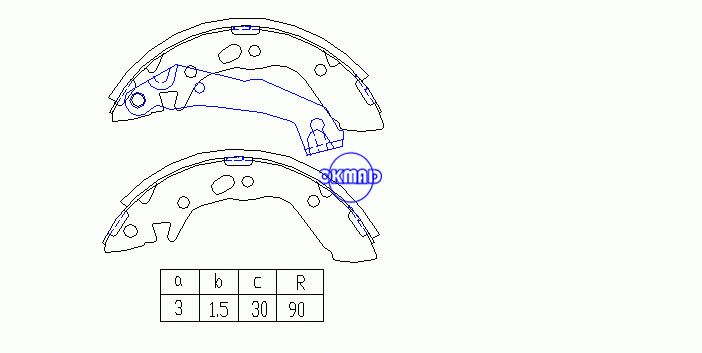 HYUNDAI ACCENT Iサルーン（X-3）ドラムブレーキシューFMSI：1379-S707 OEM：58305-22A01 FSB605 MK11162 GS8658、OK-BS334